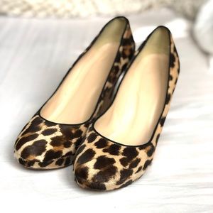 🔥🔥J. Crew Pia calfhair leopard platform pump